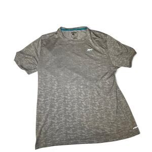 Reebok Performance Shirt Gray Large Camo Speedwick Gym Training Athletic Tee